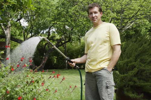 A refined Hatchend landscape with durable materials and attractive seasonal planting