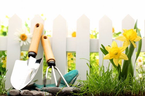 Professional garden makeover work in Hatchend showing hard landscaping and planting