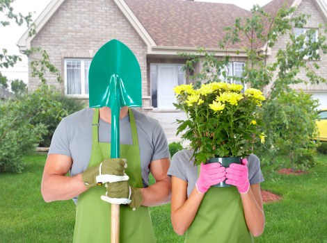 Charity donation of reusable garden items from a landscaping project